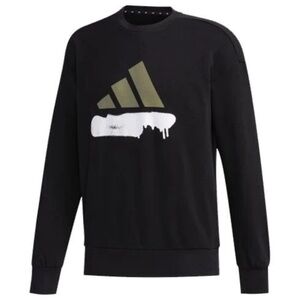 Adidas Men's 02 Swt Bos Sports Athletic Black Pullover Sweatshirt Sz XL